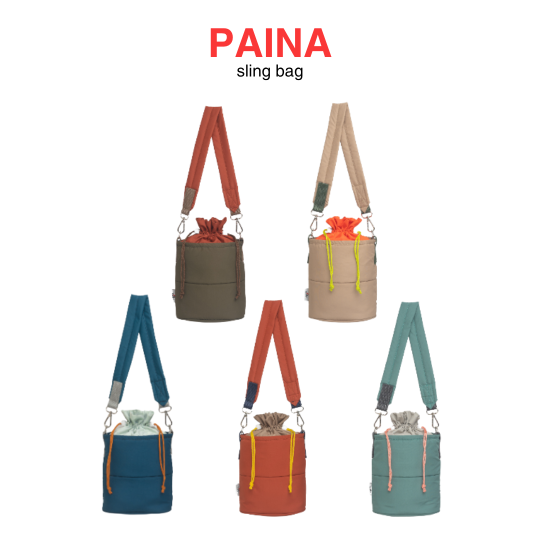 Paina Sling Bag: Khaki-Orange